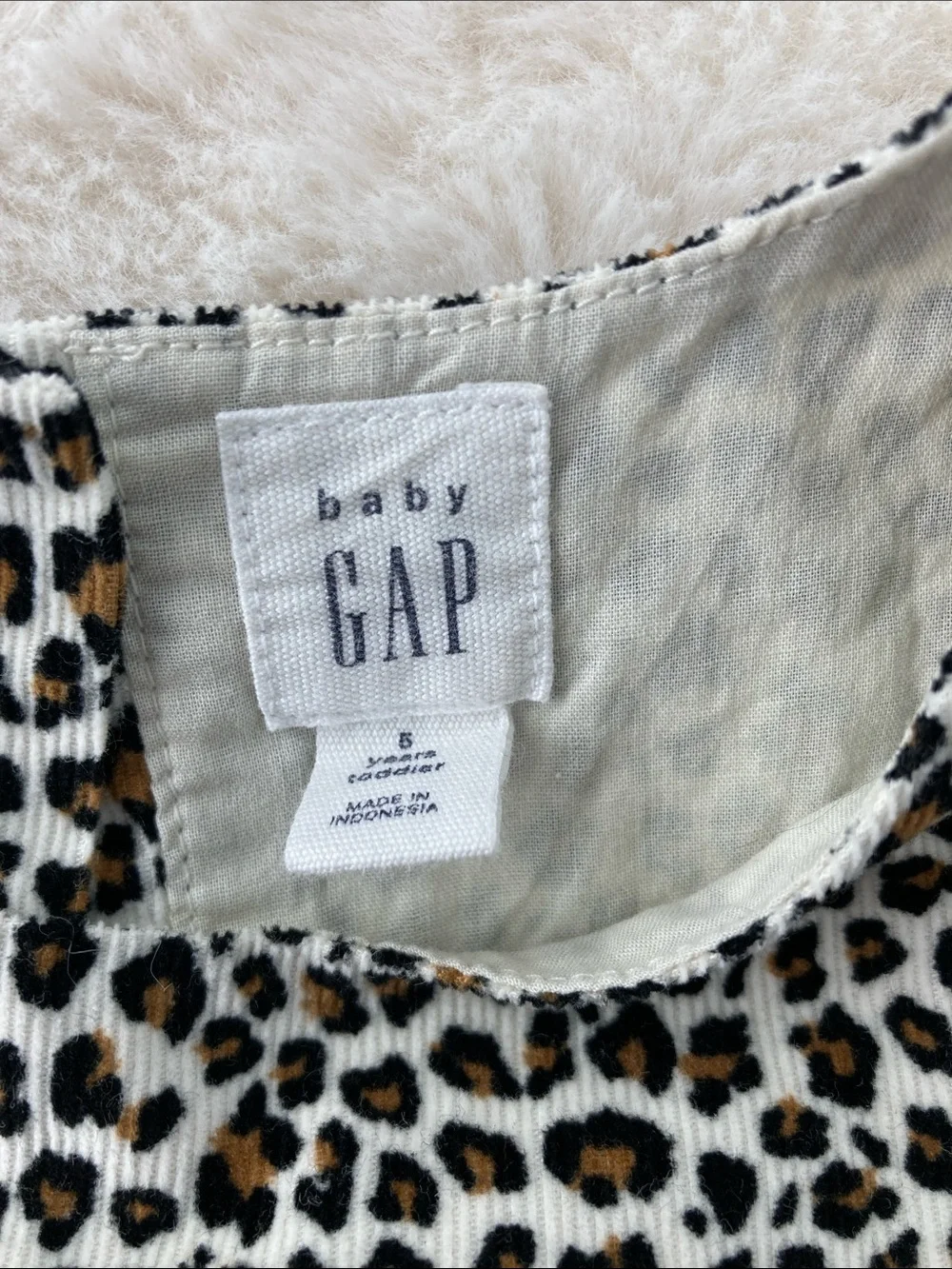 SALE! 50% Off GAP Girls' Leopard Print Sleeveless Corduroy/Velvet Dress Size 5
